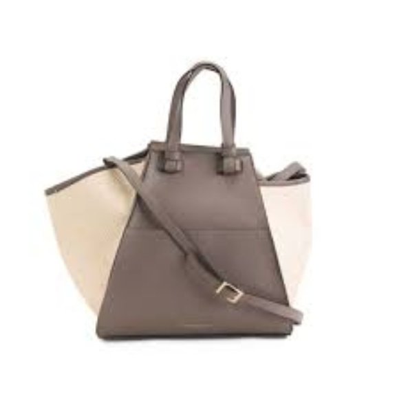 DIVINA FIRENZE  Leather And Raffia Hammock Tote - Picture 1 of 8